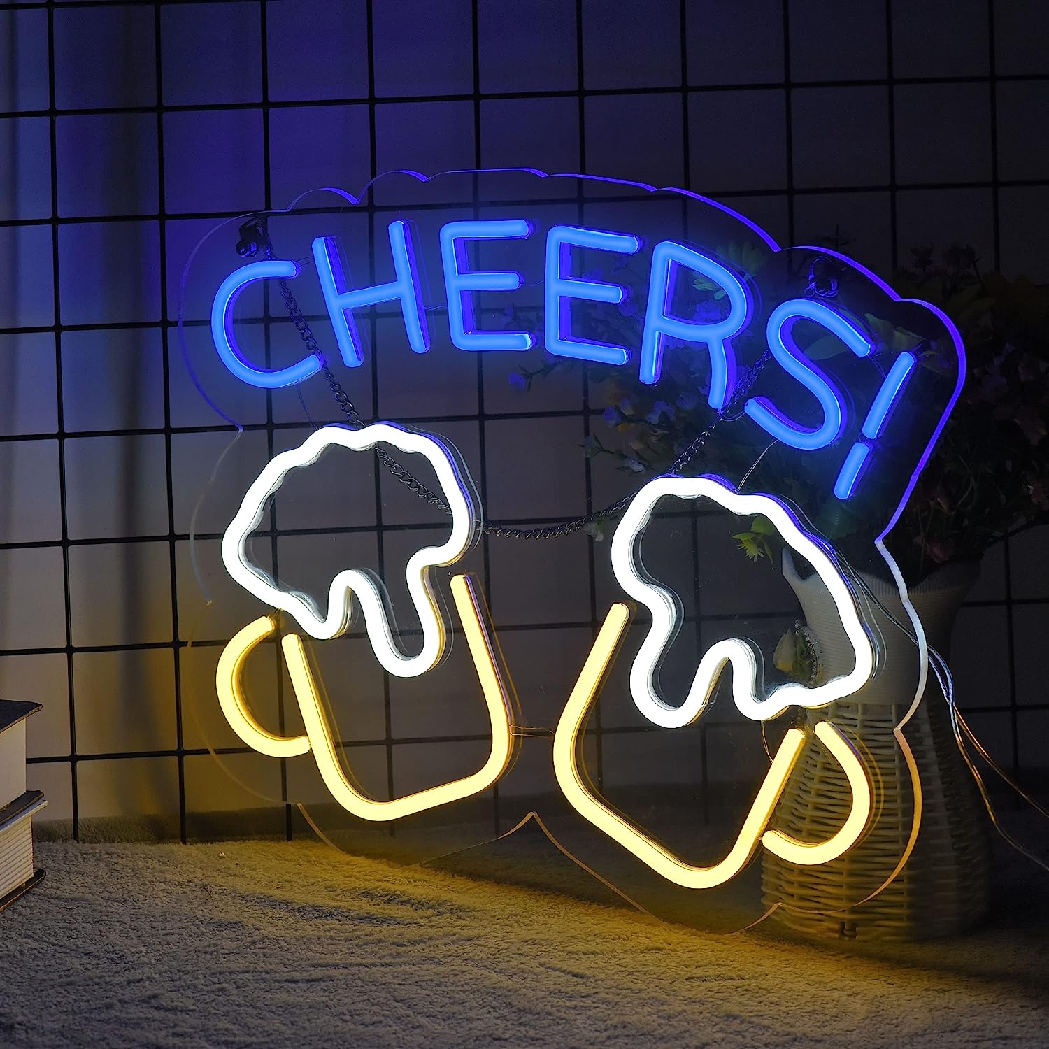 NEONIP-100% Insegna luminosa al neon a LED Cheers Beers fatta a mano