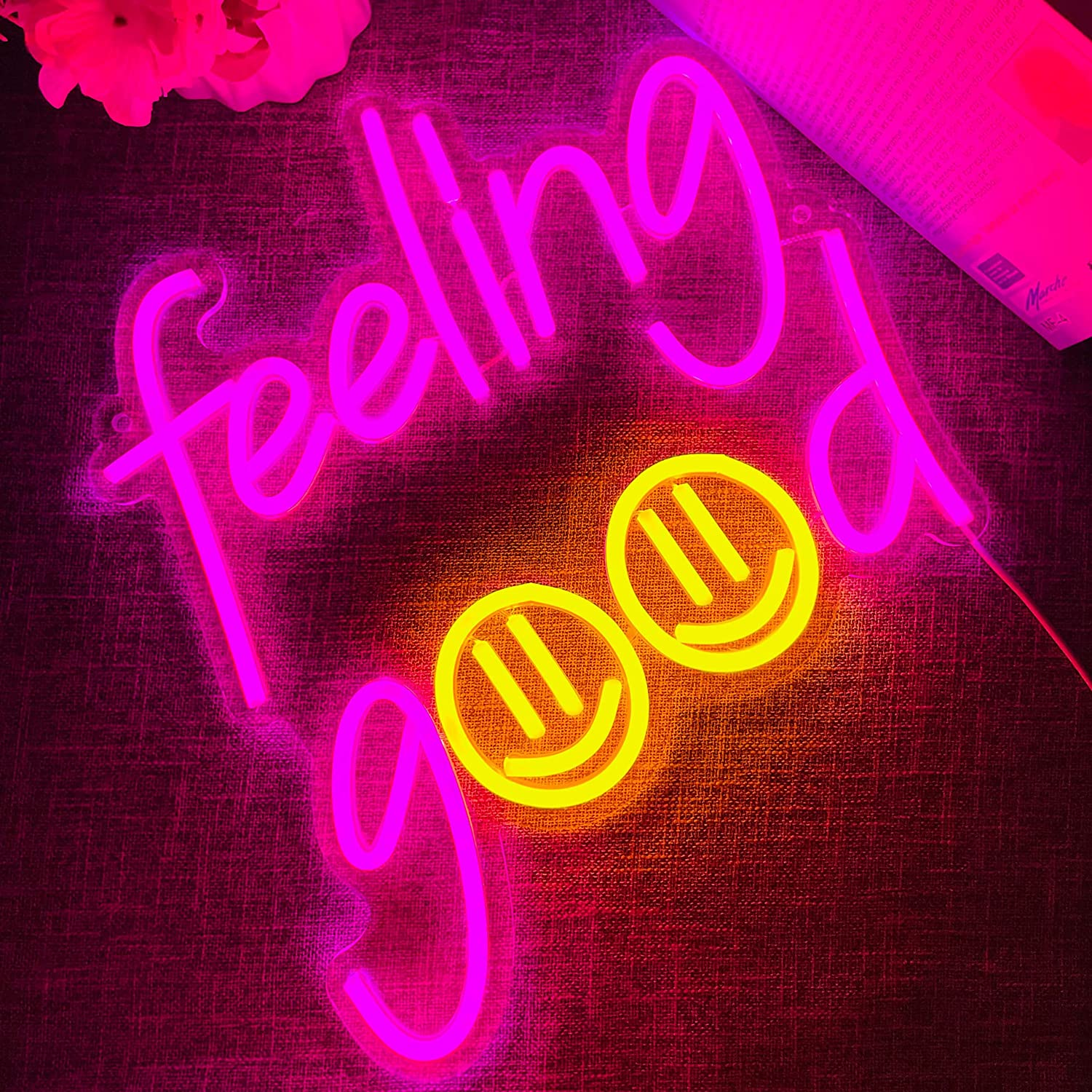 NEONIP-100% Handmade Feeling Good with Smiley Face LED Neon Sign