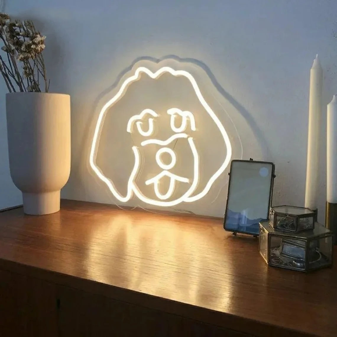 NEONIP-100% Handmade Poodle Face Cute Dog LED Neon Sign