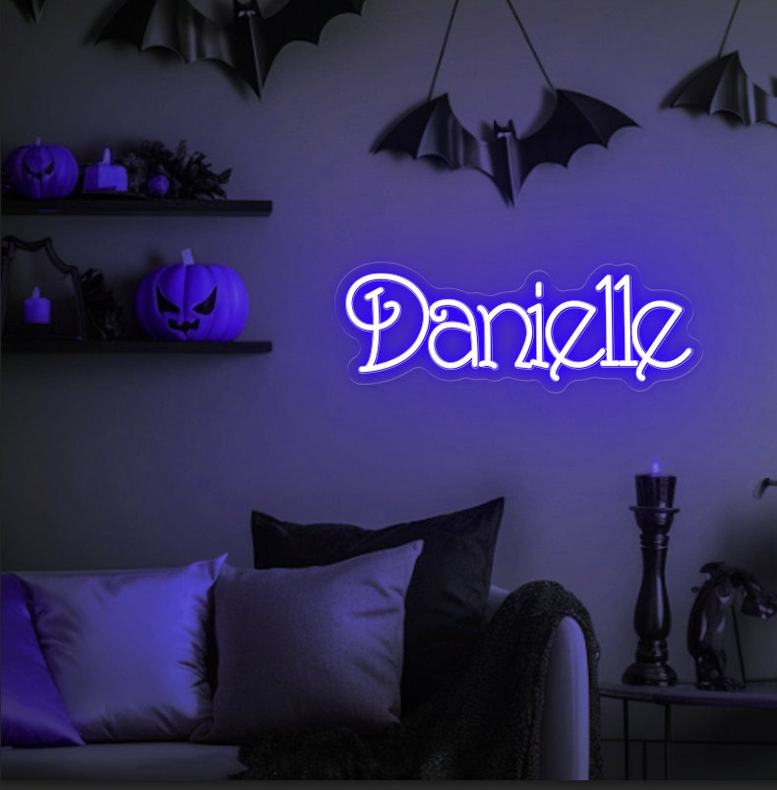 NEONIP-100% Handmade Custom Gothic Name Neon Sign Halloween Decor