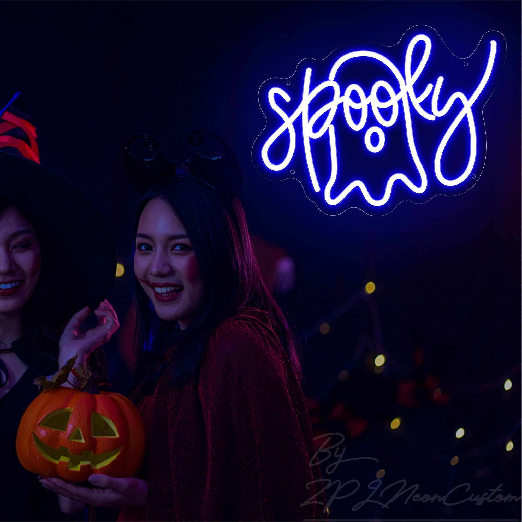 NEONIP-100% Handmade Spooky Ghost Neon Sign Halloween Party Event Decor