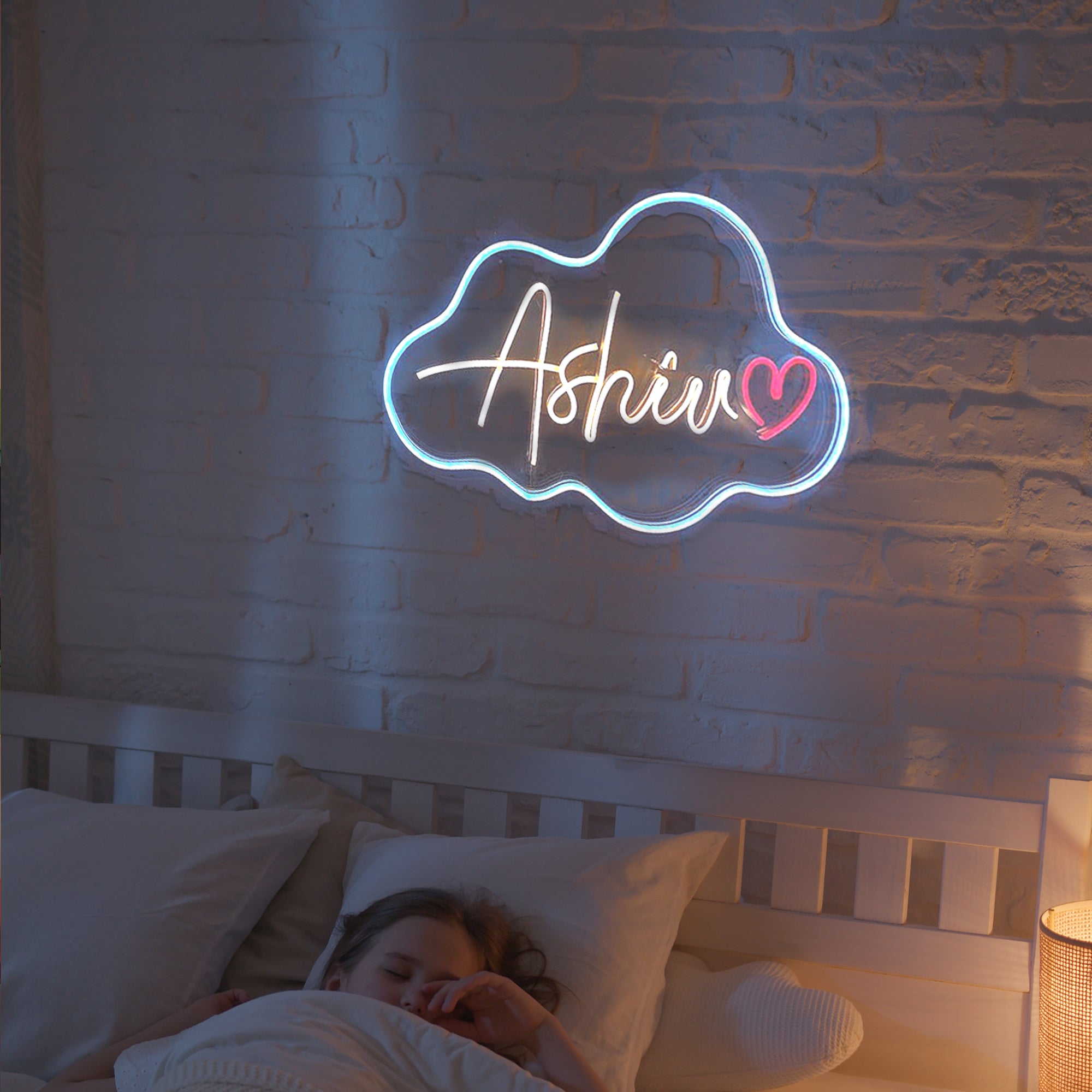 NEONIP-Personalized 100% Handmade Heart LED Neon Sign with Your Kid's Name